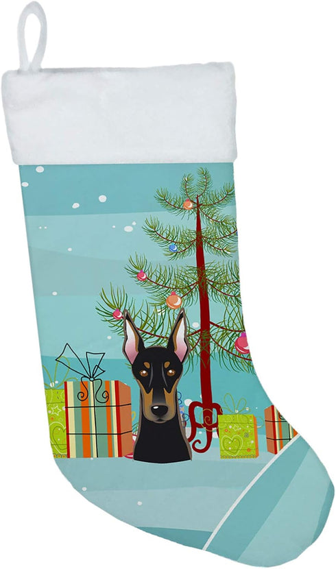 Caroline's Treasures Christmas Tree and Doberman Christmas Stocking, Holiday Decor