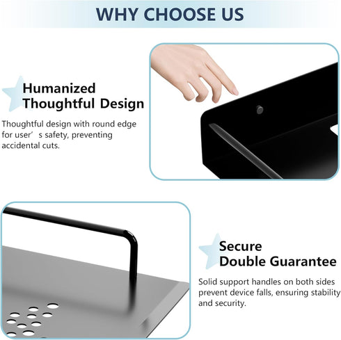 Projector Shelf, Floating Entertainment Center Shelves for DVD Player, Cable Box, Wifi Router, Wall Mount Shelf