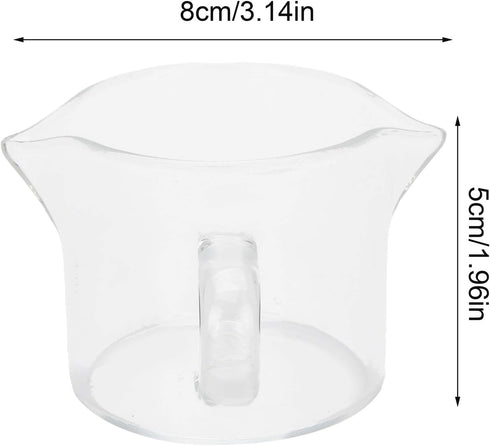Espresso Measuring Glass, 100ml Double-Mouthed Cup with Handle, Barista Shot Glass Measuring Pitcher