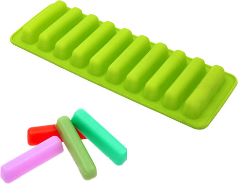 12-Cavity 1oz X-Haibei Silicone Mold for Chocolate Sticks, Crayons, Candies, and Egg Rolls,Jello,Caramels Ice Cube