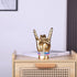 7.7" QIANLING Gold Resin Rock On Hand Gesture Statue - Rock Culture Music Lovers' Decorative Tabletop Sculpture