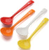 Set of 4 Ceramic Dessert Spoons, Long Handle Korean Porcelain Spoons for Appetizers, Cereal, and Dessert (Multi-color)