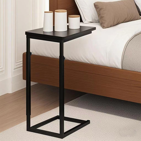 Premium Adjustable C Shaped End Table, Mini Side Tables for Couch and Sofa, Small Coffee Table with Metal Frame