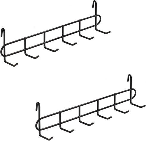 FRIADE 2 Pack Storage Hooks Rack, Iron Wire Grid Hooks for Wall Mount Storage and Display (Black)