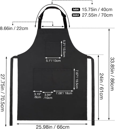4 34 Inch Noverlife Hair Stylist Apron with Pockets, Hair Resistant Long Hairdresser Aprons w/Adjustable Strap