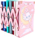 BelugaDesign Cat Moon Bookends | Anime Cute Magical Kawaii Pink Yellow White Pastel Clouds Cherry Blossoms Decorative