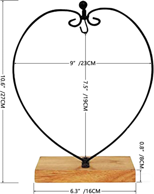 Archi Heart-Shaped Iron Pothook Stand for Terrariums and Pictures