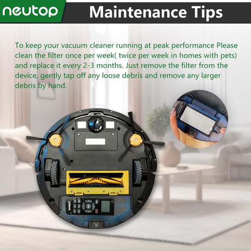 Neutop Replacement Filters - Compatible with Ecovacs Deebot N79S N79 DN622 N79W, Robot Vacuums, 9-Pack