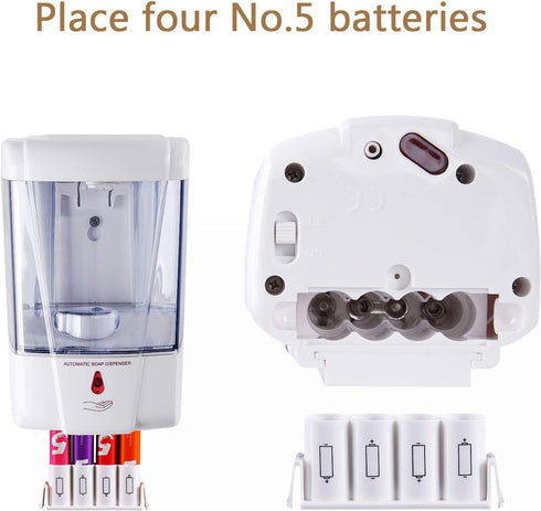 Commercial 600ml/20oz interhasa! Soap Dispenser, Touchless Hand Sanitizer Dispenser Wall Mount Automatic Kitchen Soap