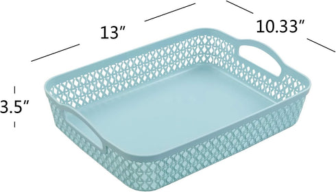 Weaving Plastic Baskets, Set of 6 A4 Paper Storage Trays