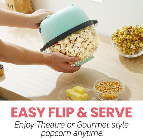 Elite Gourmet EPM145M 18-cup Hot Oil Stirring Popcorn Popper, Great for Parties, Movie Night, Mint