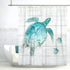 SUMGAR Blue Ocean Shower Curtains Set with Hooks - Teal Sea Turtle Bathroom Stall RV Decoration, 72 x 72 inch