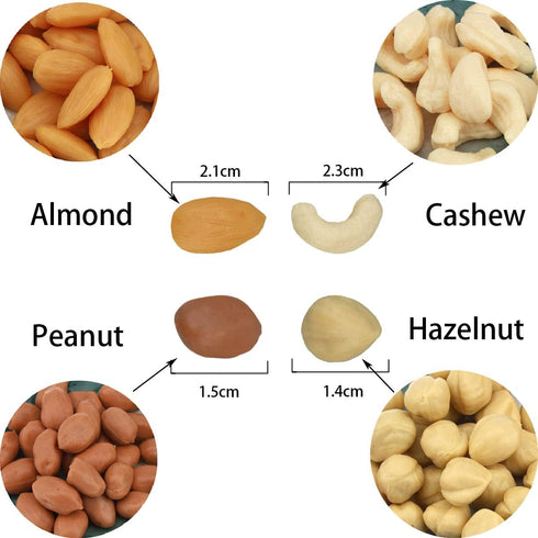 Meiwlong 100g Artificial Lifelike Nuts Decoration Fake Hazelnuts Peanuts Cashews Almonds Crafting DIY Home Kitchen