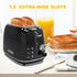 Toaster 2 Slice, Retro Stainless Steel Toaster with 6 Settings, 1.5 In Extra Wide Slots, Removable Crumb Tray, Bagel