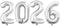 GOER 42 Inch Silver Foil Number Balloons for 2026 New Year Eve Festival Party Decorations