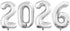 GOER 42 Inch Silver Foil Number Balloons for 2026 New Year Eve Festival Party Decorations