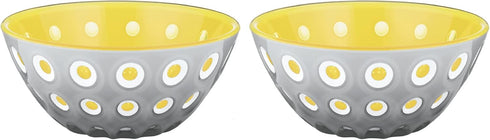 Guzzini Le Murrine 4.7" Bowl Set of 2 - Grey & Yellow, Chip Resistant, BPA-Free Mixing Bowl for Kitchen