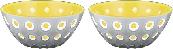 Guzzini Le Murrine 4.7" Bowl Set of 2 - Grey & Yellow, Chip Resistant, BPA-Free Mixing Bowl for Kitchen