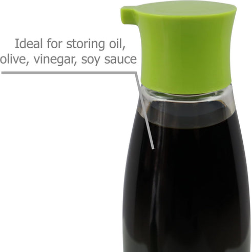 EIKS 2 Set Glass Cruet Bottles Dispenser for Olive Oil Vinegar Soy Sauce, Suitable for Kitchen Cooking Barbecue Usage