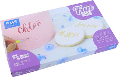 PME Fun Fonts-Numerals & Special Characters Set of 31, Collection 1, Standard Blue