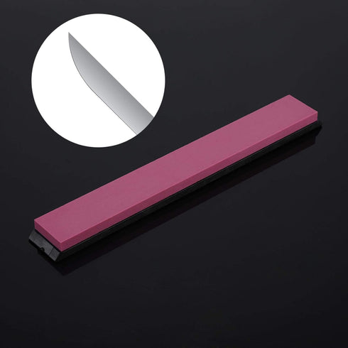 Knife Sharpening Stone - 3000# Whetstone Kitchen Knife Sharpener with Base Ruby