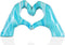 Navy blue hand heart decoration, heart hand statue, love finger sculpture wedding