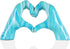 Navy blue hand heart decoration, heart hand statue, love finger sculpture wedding