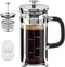 French Press Coffee Maker, 304 Stainless Steel, 4 Filters, Borosilicate Glass, 21 Ounce, Silver