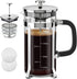 French Press Coffee Maker, 304 Stainless Steel, 4 Filters, Borosilicate Glass, 21 Ounce, Silver