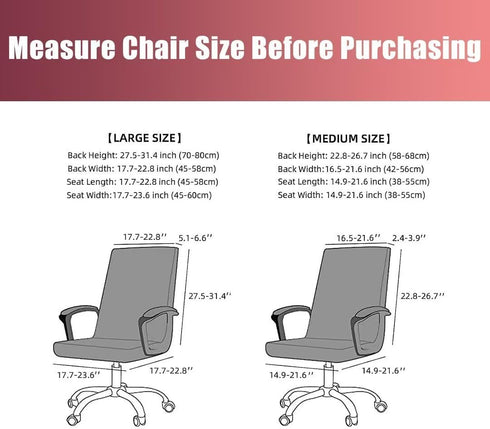 SARAFLORA 2 Pack Stretchable Office Chair Cover, Removable Computer Chair Slipcover with Zipper, Black