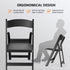 Set 1, (1, VINGLI Black Resin Folding Chair with Padded Cushion, of Plastic Foldable Seat for Indoor & Outdoor Use