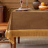 F-CHU 36 36 Inch Small Square Tablecloth x Velvet Table Cloth Solid Camel Small Round Table Cover for Nightstand End