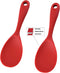 Silicone Rice Paddle Spoon Set of 2, Non-Stick Heat Resistant Kitchen Gadgets for Rice, Mashed Potatoes (Red)