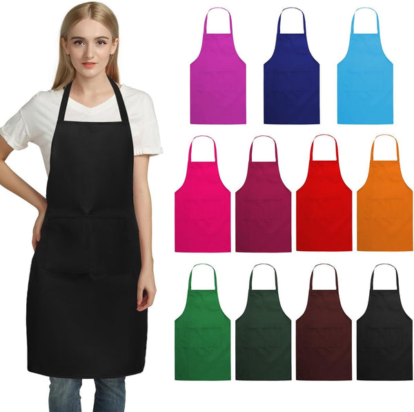 TRENDBOX Bib Apron Adult Women Unisex Comfortable with Front Pocket Washable For