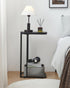 27 Inches KJGKK C Shaped End Table, High Small Side Table for Sofa and Bed, Couch Table That Slides Under, Tall Tv Tray