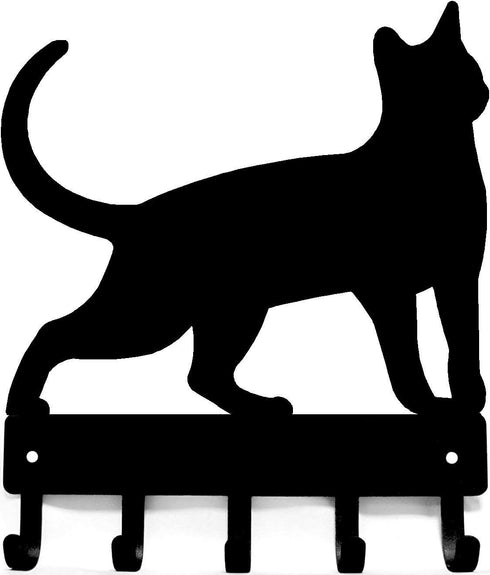 Cat #17 Key Rack, Small 6 inch Wide, Wall Mounted Holder for Home and Office
