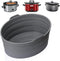 Slow Cooker Liners, 1 PCS Grey Foldable Reusable Silicone Cooking Liners for Crock-Pot & Hamilton Beach 6-7 QT,