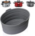 Slow Cooker Liners, 1 PCS Grey Foldable Reusable Silicone Cooking Liners for Crock-Pot & Hamilton Beach 6-7 QT,