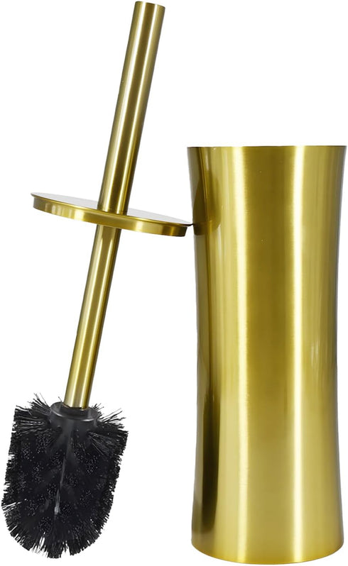 Stainless Steel Toilet Brush and Holder, Golden Toilet Cleaner Brush, Toilet Bowl