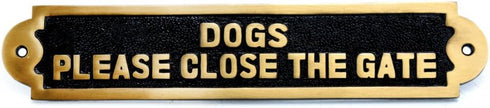 Renovators Supply Manufacturing Beware of Dog Sign, 10.9 in. X 2.1 in. Cast Brass