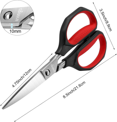 LIVINGO 8.5 Inch Kitchen Shears Heavy Duty, Dishwasher Safe, Sharp Forged Stainless Steel Blade for Cutting Food
