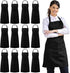 Syntus 12 Pack Bib Apron, Unisex Aprons Adjustable Thicker Version Waterdrop Resistant