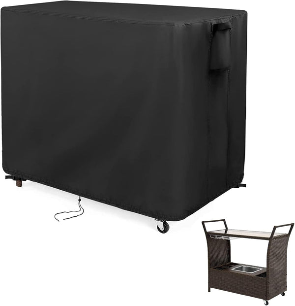 Kingling Outdoor Table Cover for Wicker Bar Cart, 44 Inch Waterproof Patio