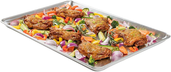 Restaurantware Met Lux 26 x 18 Inch Industrial Baking Pan, Heavy-Duty Full-Size Aluminum Sheet Pan