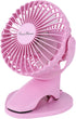 Portable Clip Fan, Battery Operated Mini Table Fan with 3 Speeds, 360° Rotation, Ultra Quiet (Pink)
