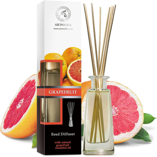 Reed Diffuser Grapefruit 3.4 Fl Oz | Aromatherapy Air Freshener with Grapefruit Essential Oil for Home Fragrance
