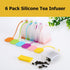 Reusable Silicone Tea Infuser 6 Pack, Tea Bags Strainer Filter Steeper Diffuser Holder with Spoon for Loose Leaf Tea