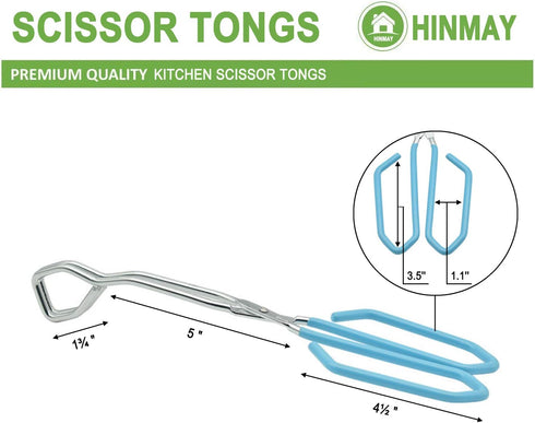 Kitchen Scissor Tongs, 11-Inch Heavy Duty Stainless Steel Cooking Tongs