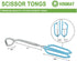 Kitchen Scissor Tongs, 11-Inch Heavy Duty Stainless Steel Cooking Tongs