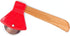 bulk buys Kitchen Essentials Axe Pizza Cutter, 8.25", Brown/Red/Silver